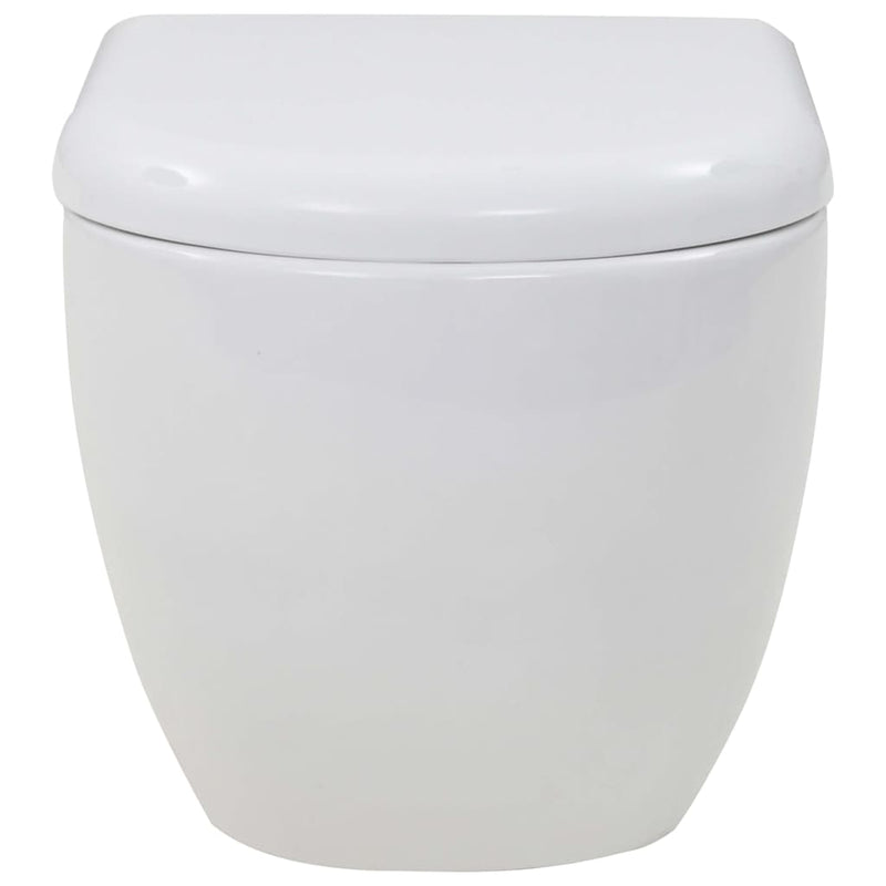 vidaXL falra szerelhető fehér kerámia WC rejtett öblítőtartállyal