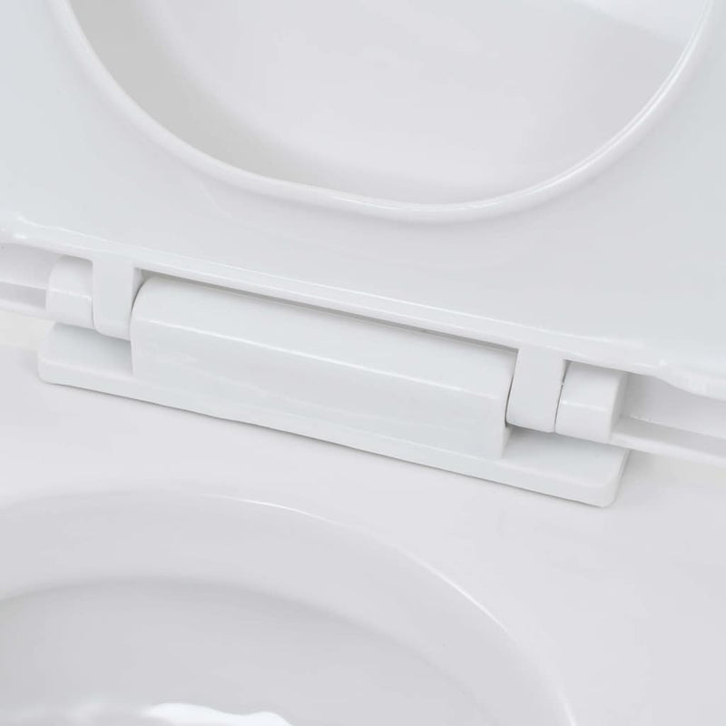 vidaXL falra szerelhető fehér kerámia WC rejtett öblítőtartállyal