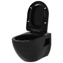 vidaXL falra szerelhető fekete kerámia WC rejtett öblítőtartállyal