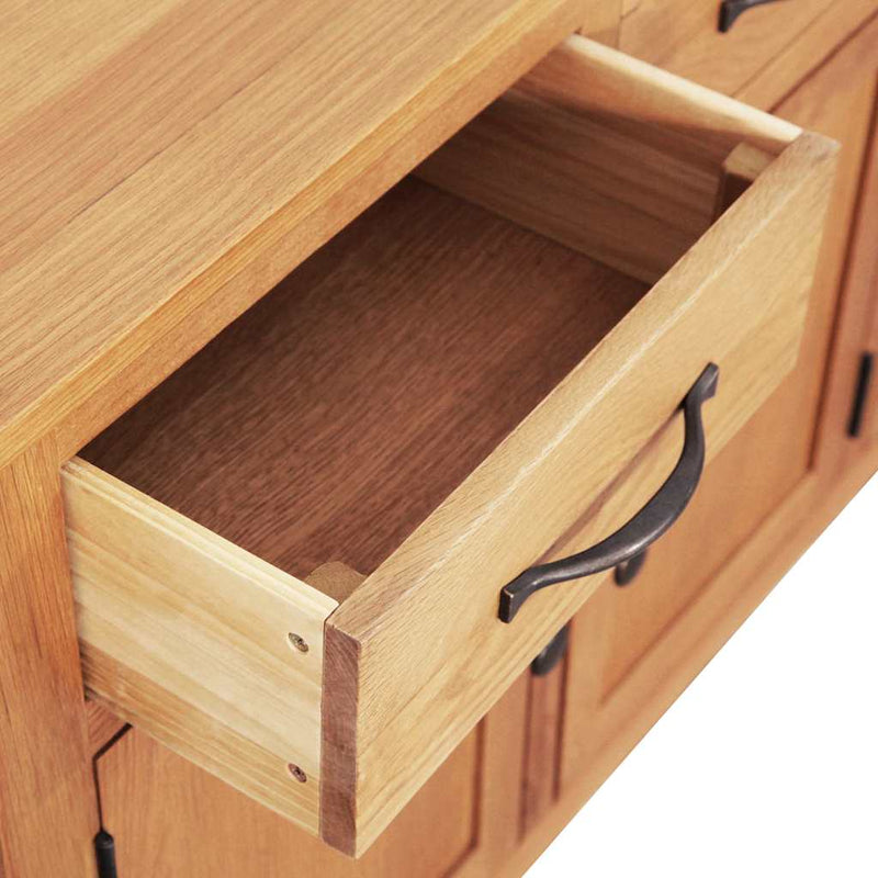 vidaXL Széf Barna 112 x 33.5 x 70 cm Masszív tölgyfa