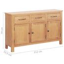 vidaXL Széf Barna 112 x 33.5 x 70 cm Masszív tölgyfa