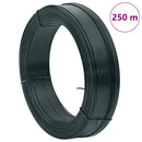 vidaXL zöldesfekete acél kerítésösszekötő drót 250 m 0,9/1,4 mm