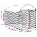 vidaXL kültéri kutyakennel tetővel 200 x 100 x 125 cm