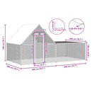 vidaXL horganyzott acél tyúkól 4 x 2 x 2 m