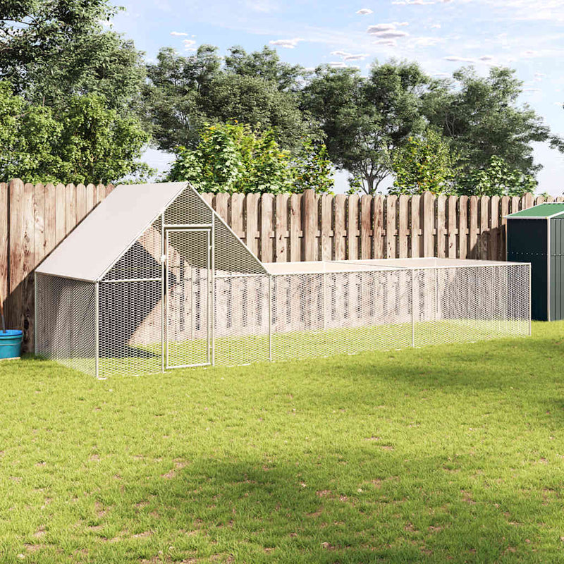 vidaXL horganyzott acél tyúkól 6 x 2 x 2 m