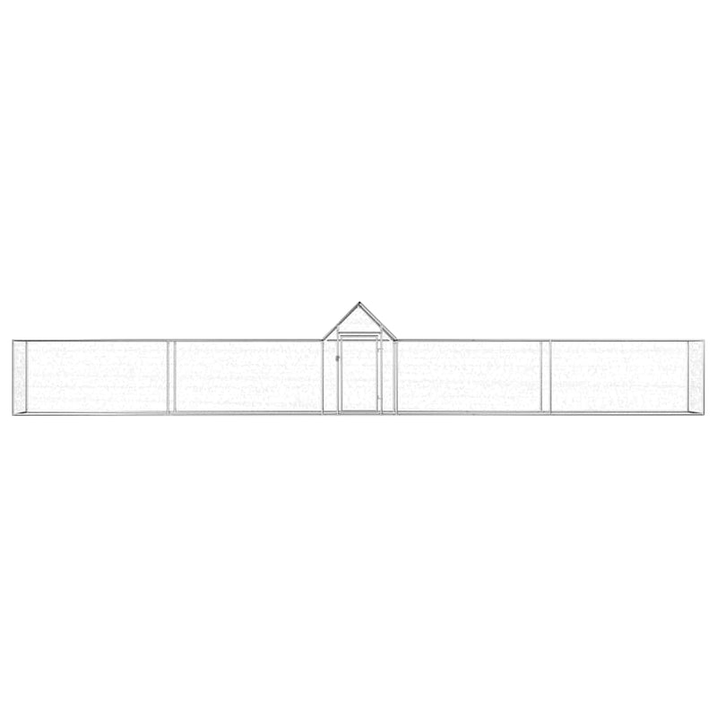 vidaXL horganyzott acél tyúkól 9 x 1 x 1,5 m