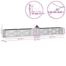 vidaXL horganyzott acél tyúkól 9 x 1 x 1,5 m