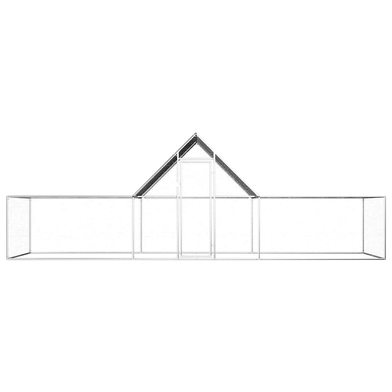 vidaXL horganyzott acél tyúkól 6 x 2 x 2 m