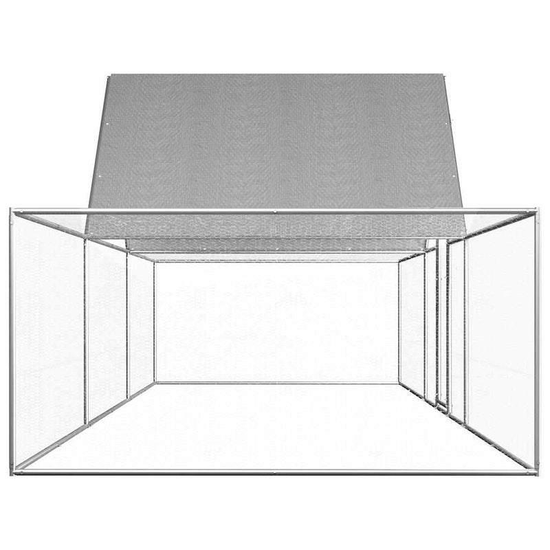vidaXL horganyzott acél tyúkól 6 x 2 x 2 m