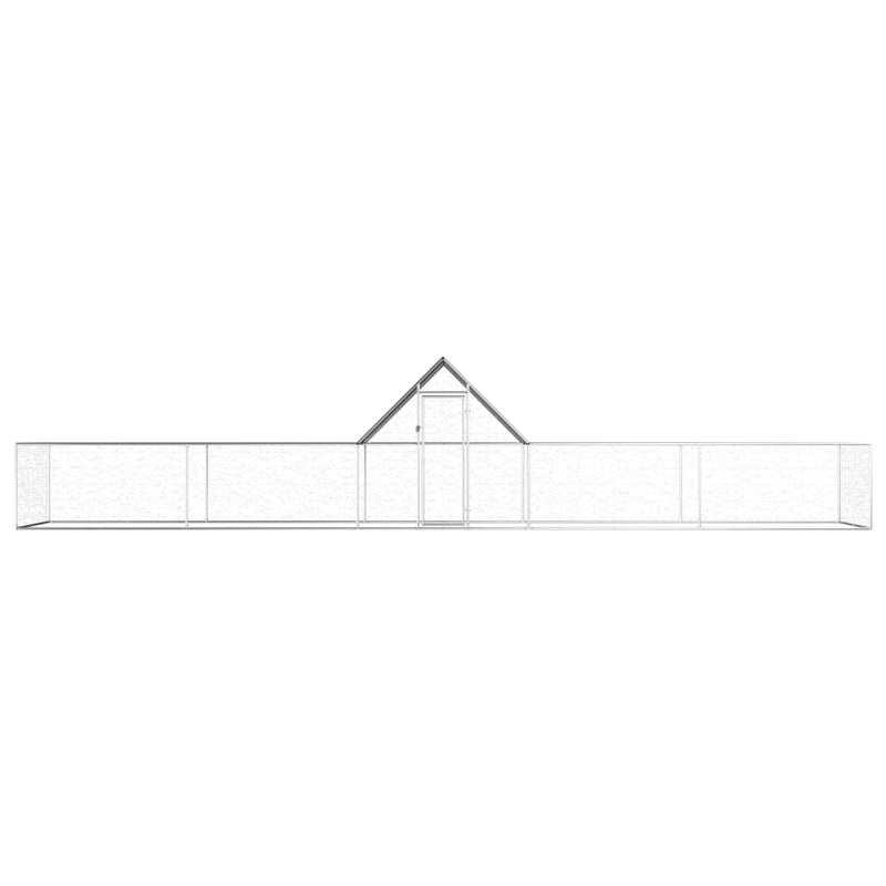 vidaXL horganyzott acél tyúkól 10 x 2 x 2 m
