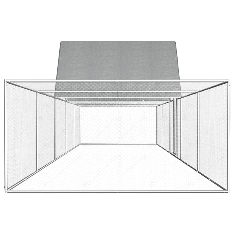 vidaXL horganyzott acél tyúkól 10 x 2 x 2 m