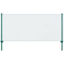 vidaXL zöld acél drótháló kerítés tartóoszlopokkal 25 x 0,5 m