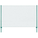 vidaXL zöld acél drótkerítés tartóoszlopokkal 25 x 2 m