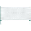 vidaXL zöld acél drótháló kerítés tartóoszlopokkal 25 x 0,5 m