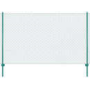 vidaXL zöld acél drótkerítés tartóoszlopokkal 25 x 2 m