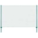 vidaXL zöld acél drótkerítés tartóoszlopokkal 25 x 1,5 m