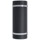 vidaXL 2 db fekete félhenger alakú kültéri fali lámpa 35 W