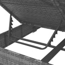 vidaXL szürke polyrattan napozóágy függönyökkel