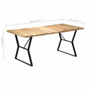 vidaXL tömör mangófa étkezőasztal 180 x 90 x 76 cm