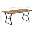 vidaXL tömör újrahasznosított fa étkezőasztal 180 x 90 x 76 cm