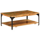 vidaXL tömör újrahasznosított fa dohányzóasztal polccal 100x60x35 cm