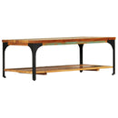 vidaXL tömör újrahasznosított fa dohányzóasztal polccal 100x60x35 cm