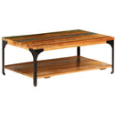 vidaXL tömör újrahasznosított fa dohányzóasztal polccal 100x60x35 cm