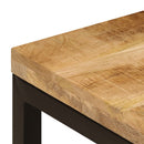 vidaXL tömör mangófa és acél dohányzóasztal 100 x 50 x 35 cm