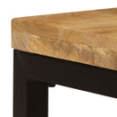 vidaXL tömör mangófa és acél dohányzóasztal 100 x 50 x 35 cm