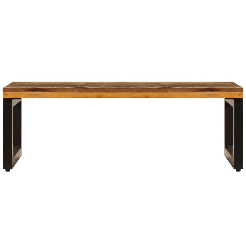 vidaXL tömör újrahasznosított fa és acél dohányzóasztal 100x50x35 cm