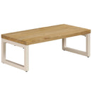 vidaXL tömör mangófa és acél dohányzóasztal 100 x 50 x 35 cm