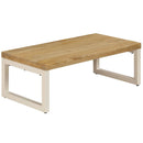 vidaXL tömör mangófa és acél dohányzóasztal 100 x 50 x 35 cm