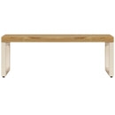 vidaXL tömör mangófa és acél dohányzóasztal 100 x 50 x 35 cm