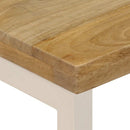 vidaXL tömör mangófa és acél dohányzóasztal 100 x 50 x 35 cm