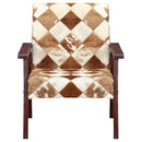 vidaXL barna-fehér valódi kecskebőr karosszék