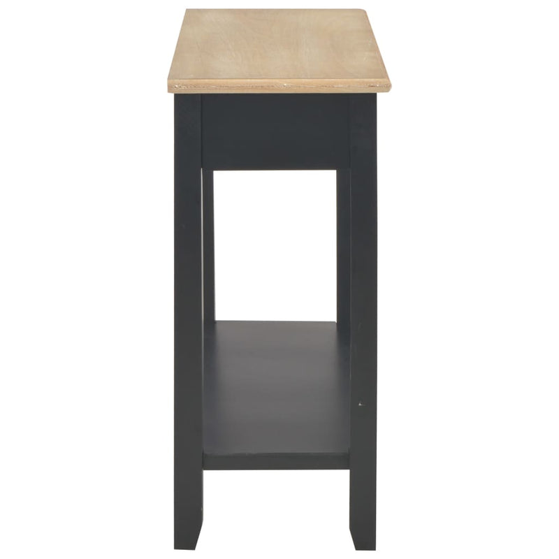 vidaXL fekete fa tálalóasztal 110 x 35 x 80 cm