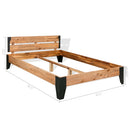 vidaXL tömör akácfa és acél ágykeret 152 x 203 cm
