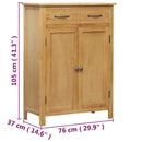 vidaXL tömör tölgyfa cipősszekrény 76 x 37 x 105 cm