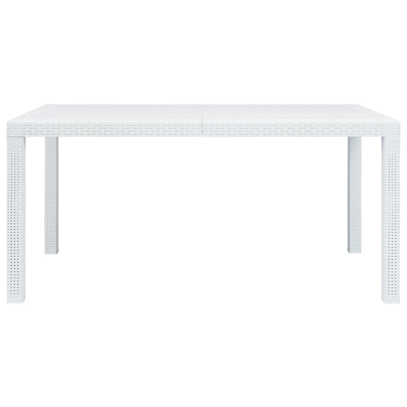 vidaXL fehér rattan hatású műanyag kerti asztal 150 x 90 x 72 cm