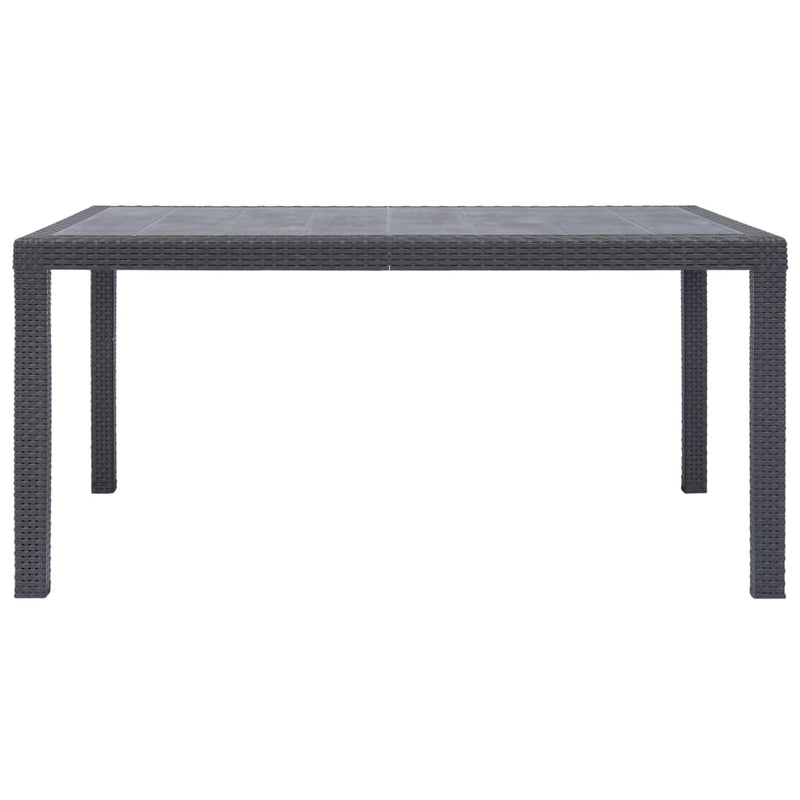 vidaXL barna rattan hatású műanyag kerti asztal 150 x 90 x 72 cm