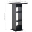 280206 vidaXL Bar Table Black 60x60x110 cm