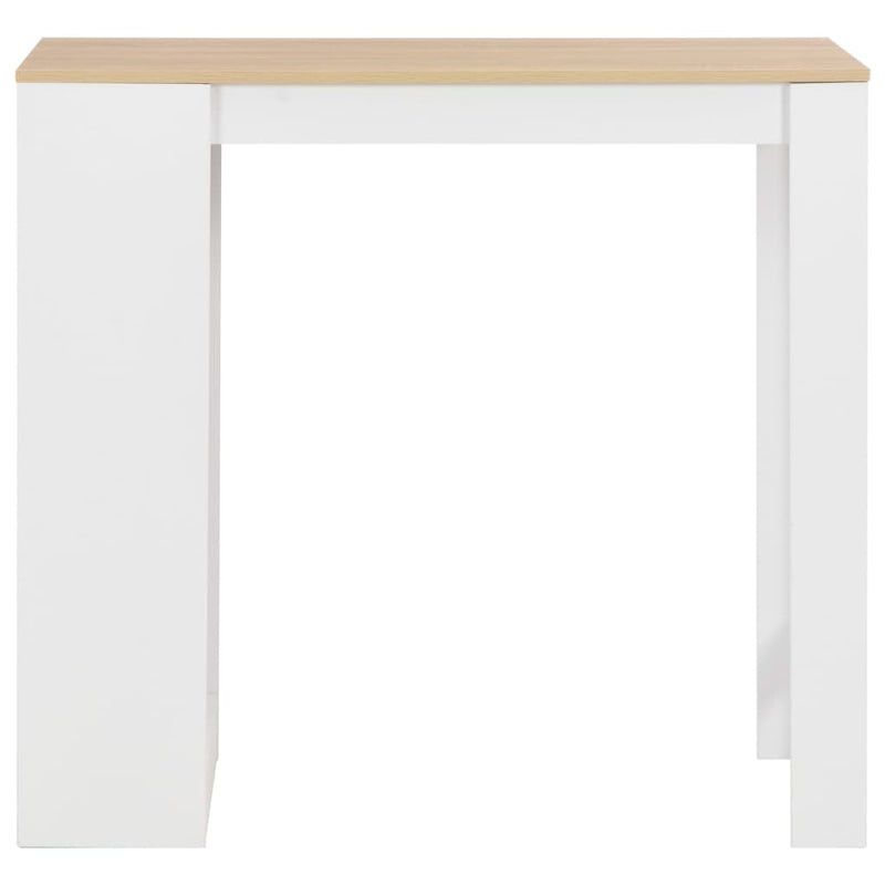 vidaXL fehér bárasztal polccal 110 x 50 x 103 cm