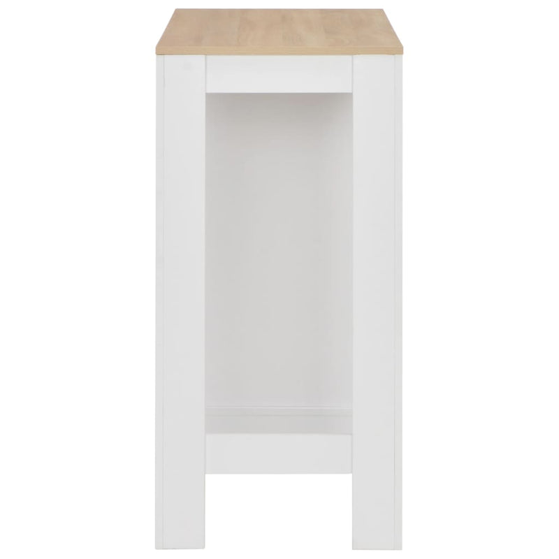 vidaXL fehér bárasztal polccal 110 x 50 x 103 cm