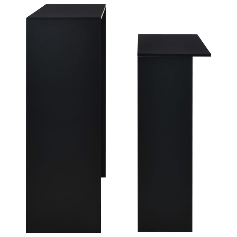vidaXL fekete bárasztal 2 asztallappal 130 x 40 x 120 cm