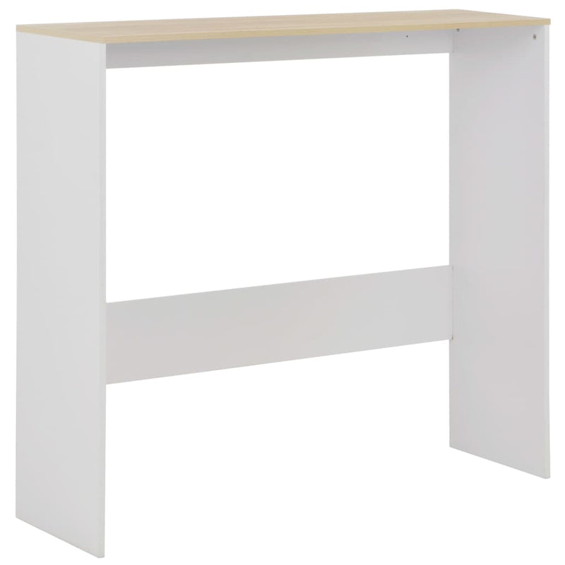 vidaXL fehér és tölgyszínű bárasztal 2 asztallappal 130 x 40 x 120 cm