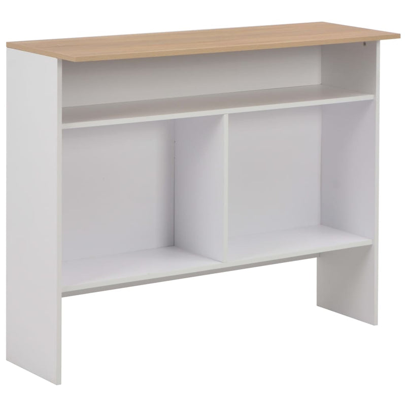 vidaXL fehér és tölgyszínű bárasztal 2 asztallappal 130 x 40 x 120 cm