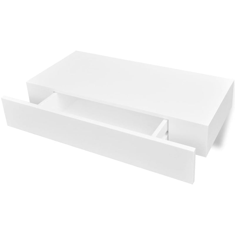 vidaXL 2 db fehér lebegő fali polc fiókkal 48 cm