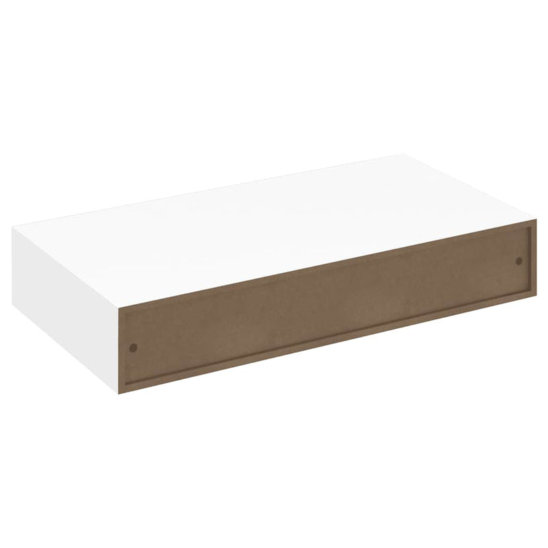 vidaXL 2 db fehér lebegő fali polc fiókkal 48 cm