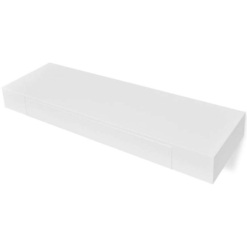 vidaXL 2 db fehér lebegő fali polc fiókkal 80 cm