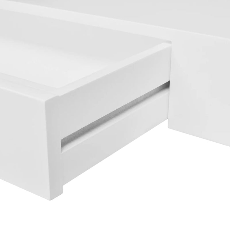 vidaXL 2 db fehér lebegő fali polc fiókkal 80 cm